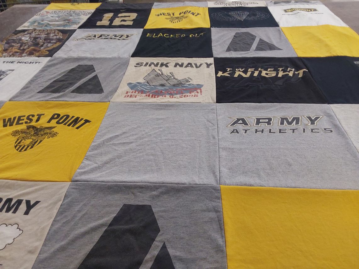 T-shirt quilt from united states military academy at west point by Leanne from CO