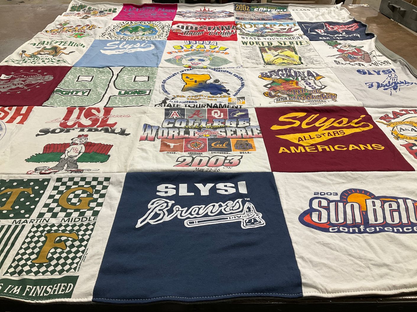 T-shirt quilt featuring slysi braves by Penni from TX