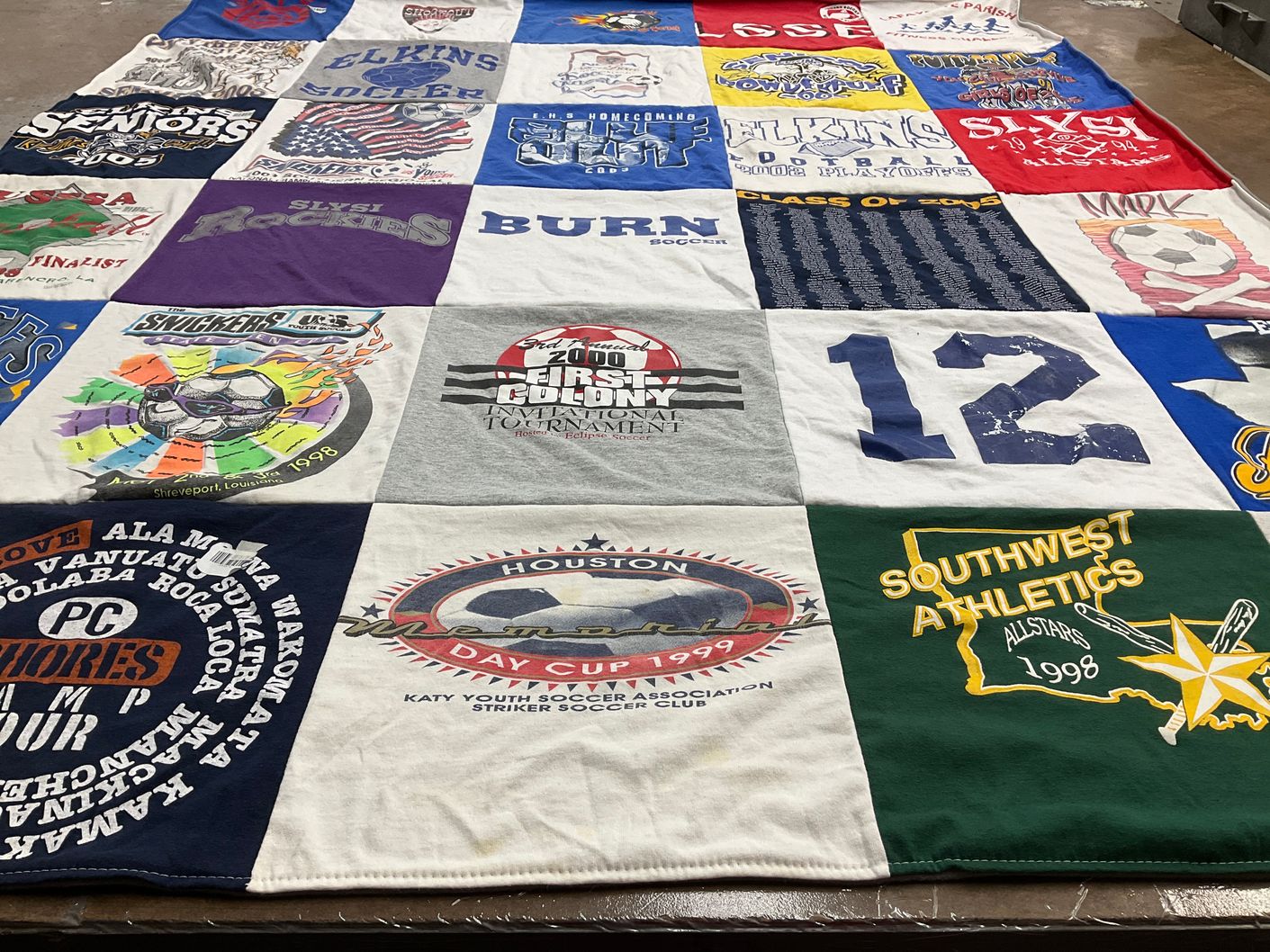 T-shirt quilt from elkins high school by Penni from TX