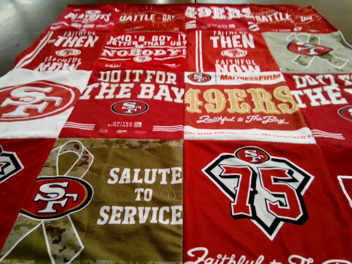 T-shirt quilt featuring san francisco 49ers by Julie from CA