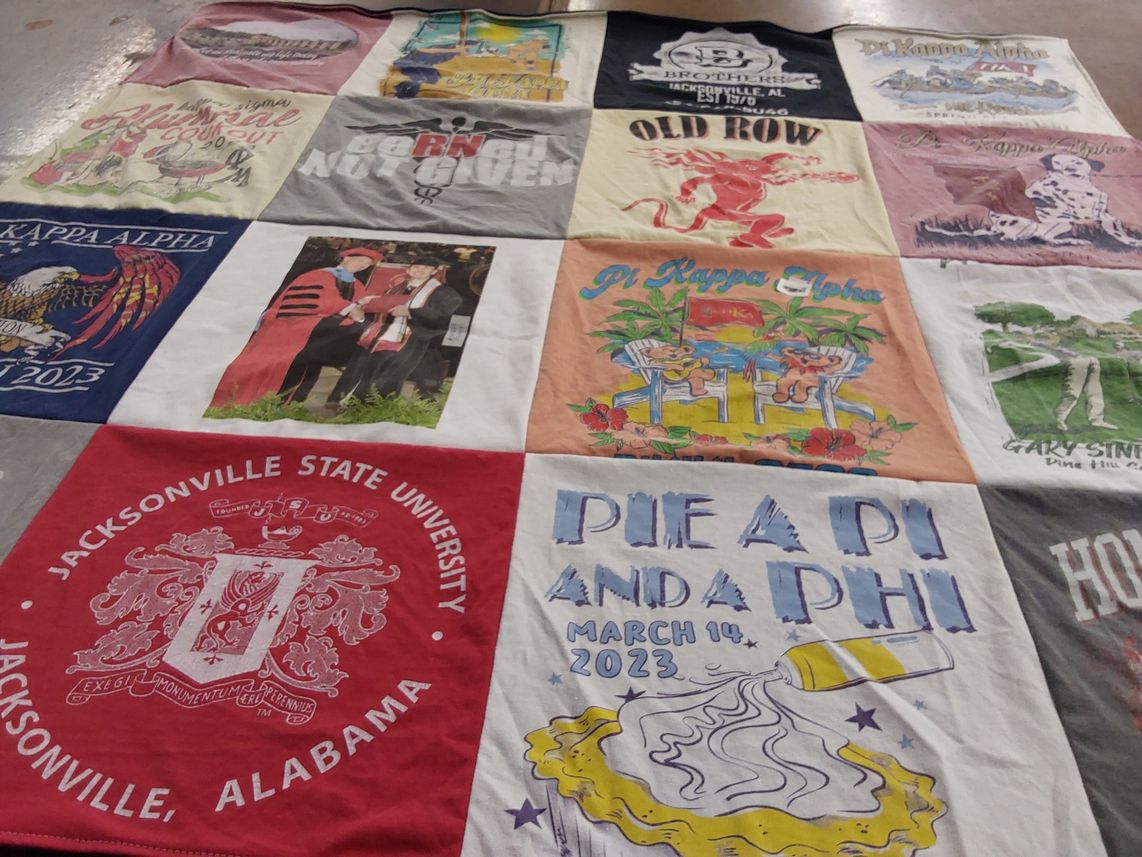 T-shirt quilt from jacksonville state university by Misty from AL