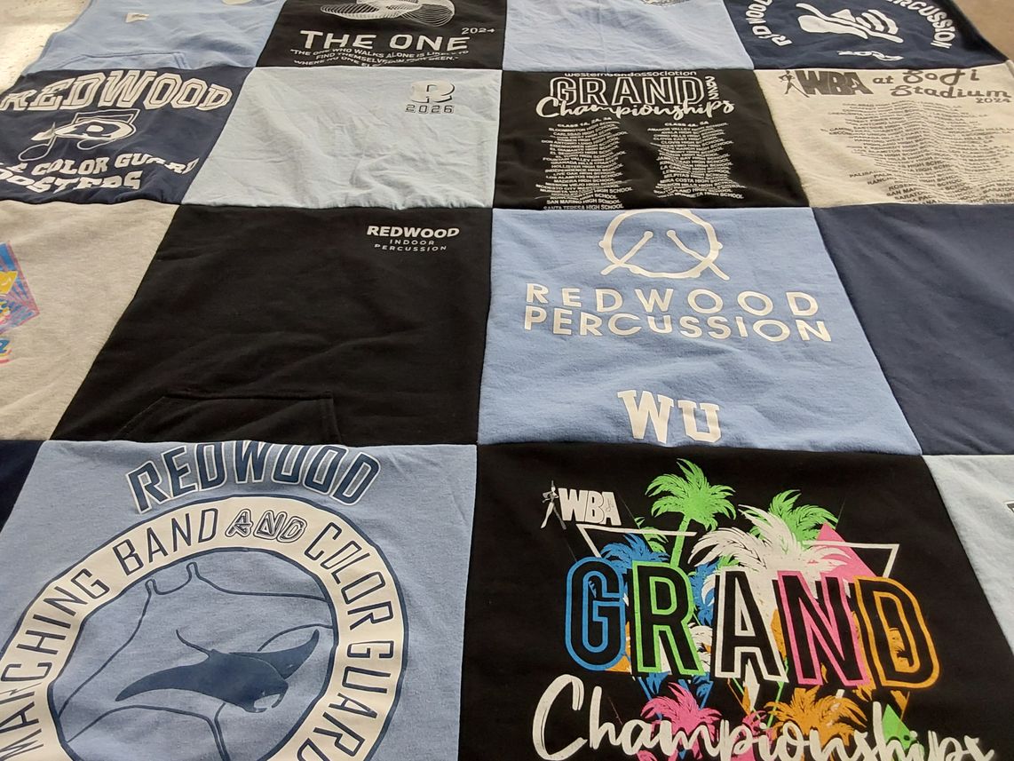T-shirt quilt from redwood high school by Judee from CA