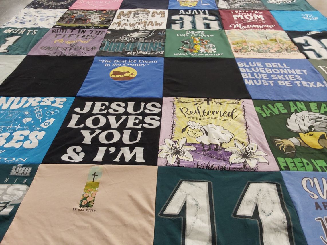 T-shirt quilt featuring philadelphia eagles by Lacy from TX
