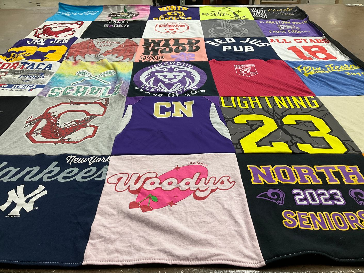 T-shirt quilt from north high school by Jenna from NY