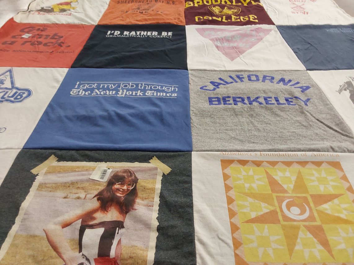 T-shirt quilt from brooklyn college, university of california, berkeley by Carol from NY