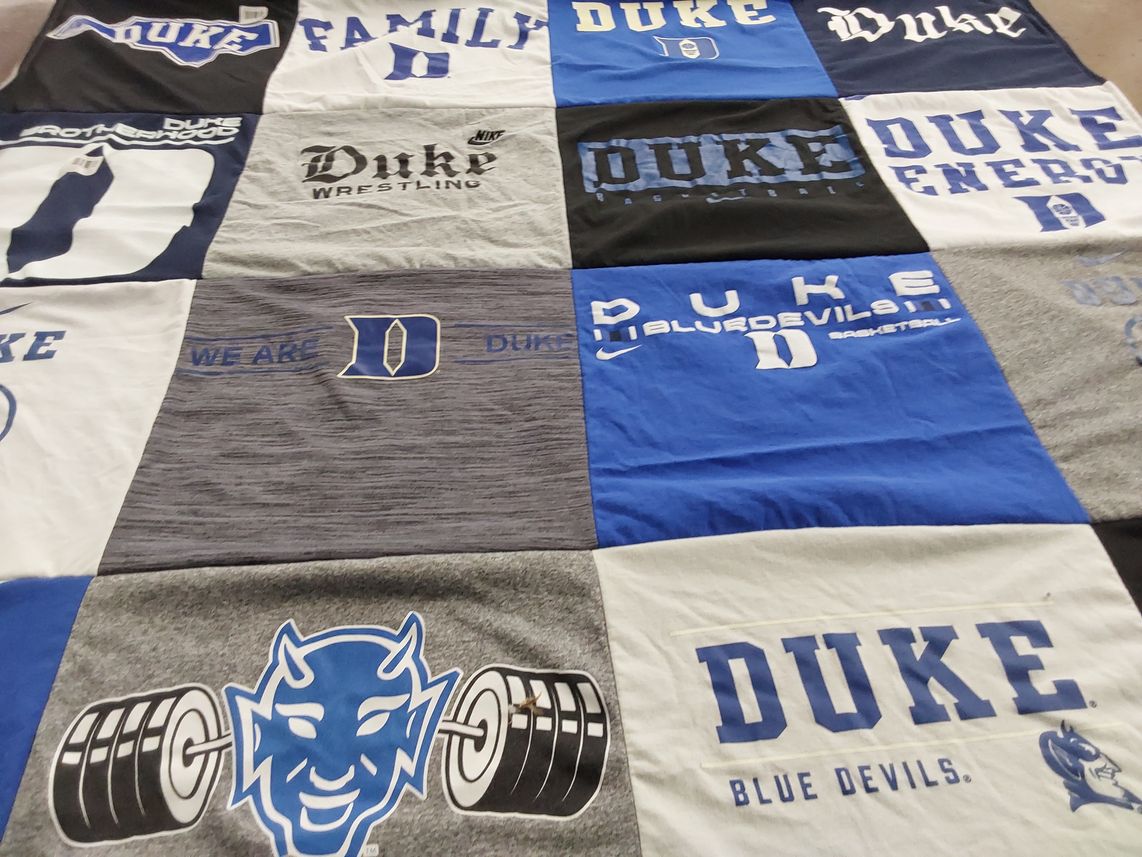 T-shirt quilt featuring duke blue devils by Tyler from NC
