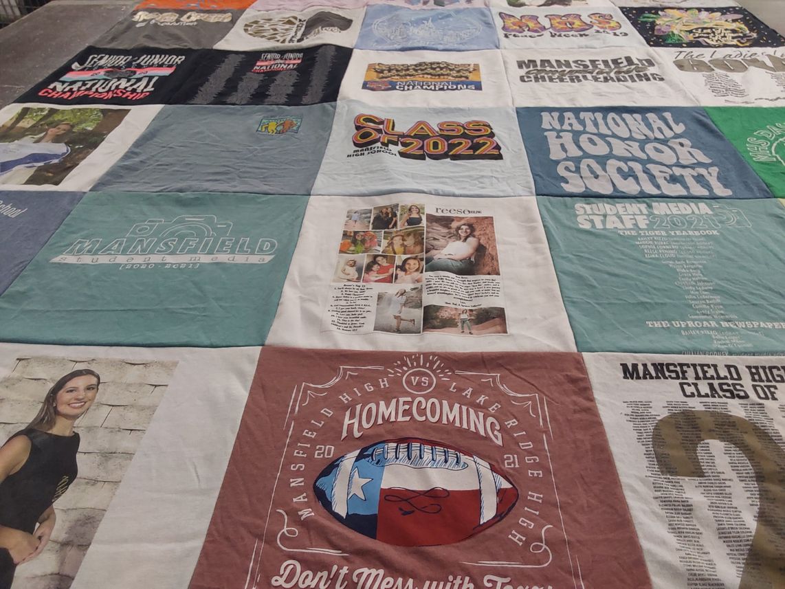 T-shirt quilt featuring lake ridge high school by Debby from TX