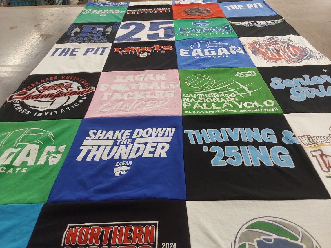 T-shirt quilt featuring eagan wildcats by Isabel from MN