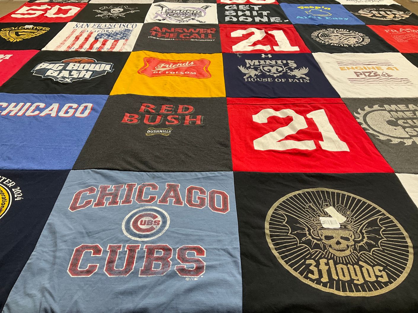 T-shirt quilt featuring chicago cubs by Micheal from CA