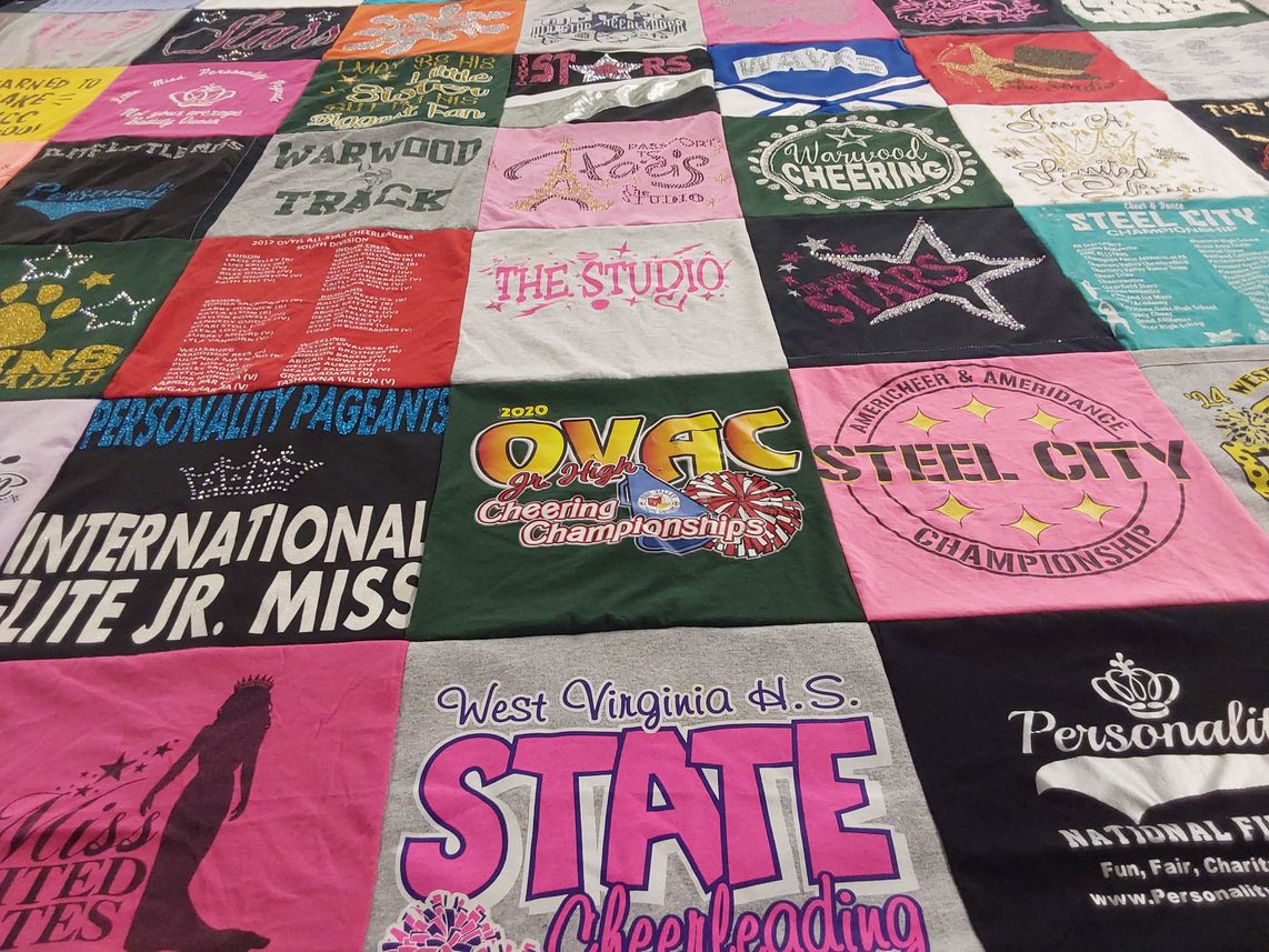 T-shirt quilt from west virginia high school by Ingrid from WV