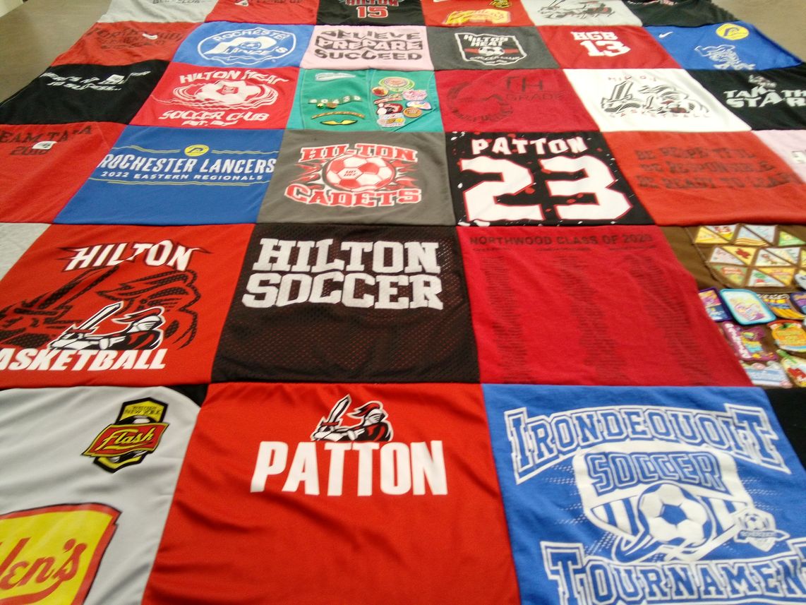 T-shirt quilt featuring hilton cadets, rochester lancers by deb from NY