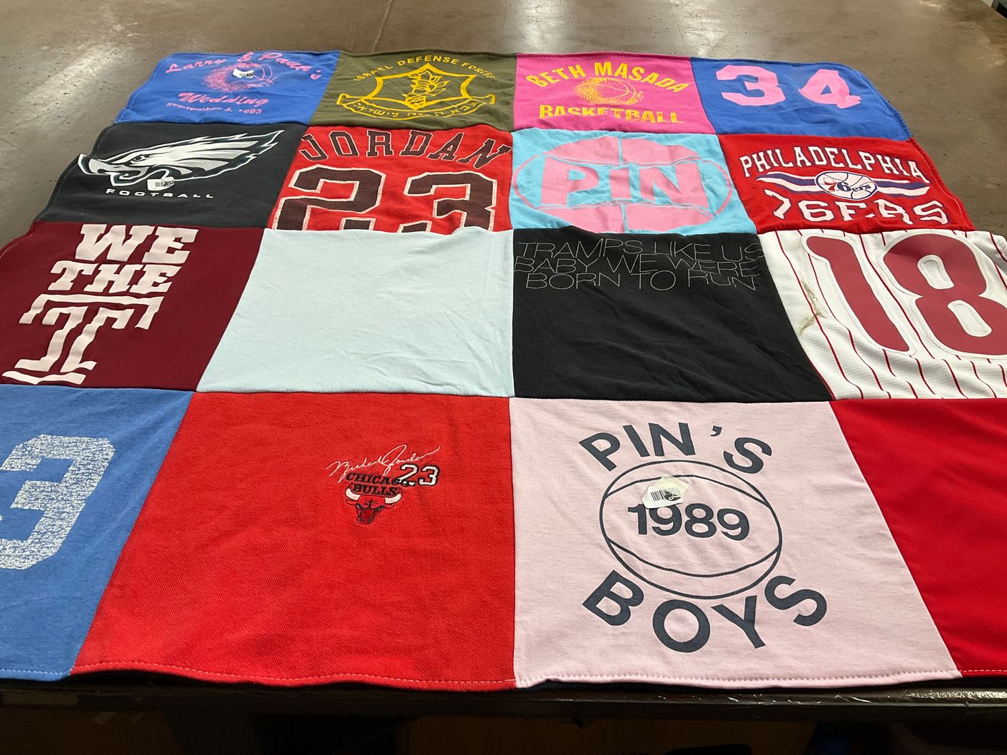 T-shirt quilt featuring philadelphia eagles, chicago bulls by Paula from FL