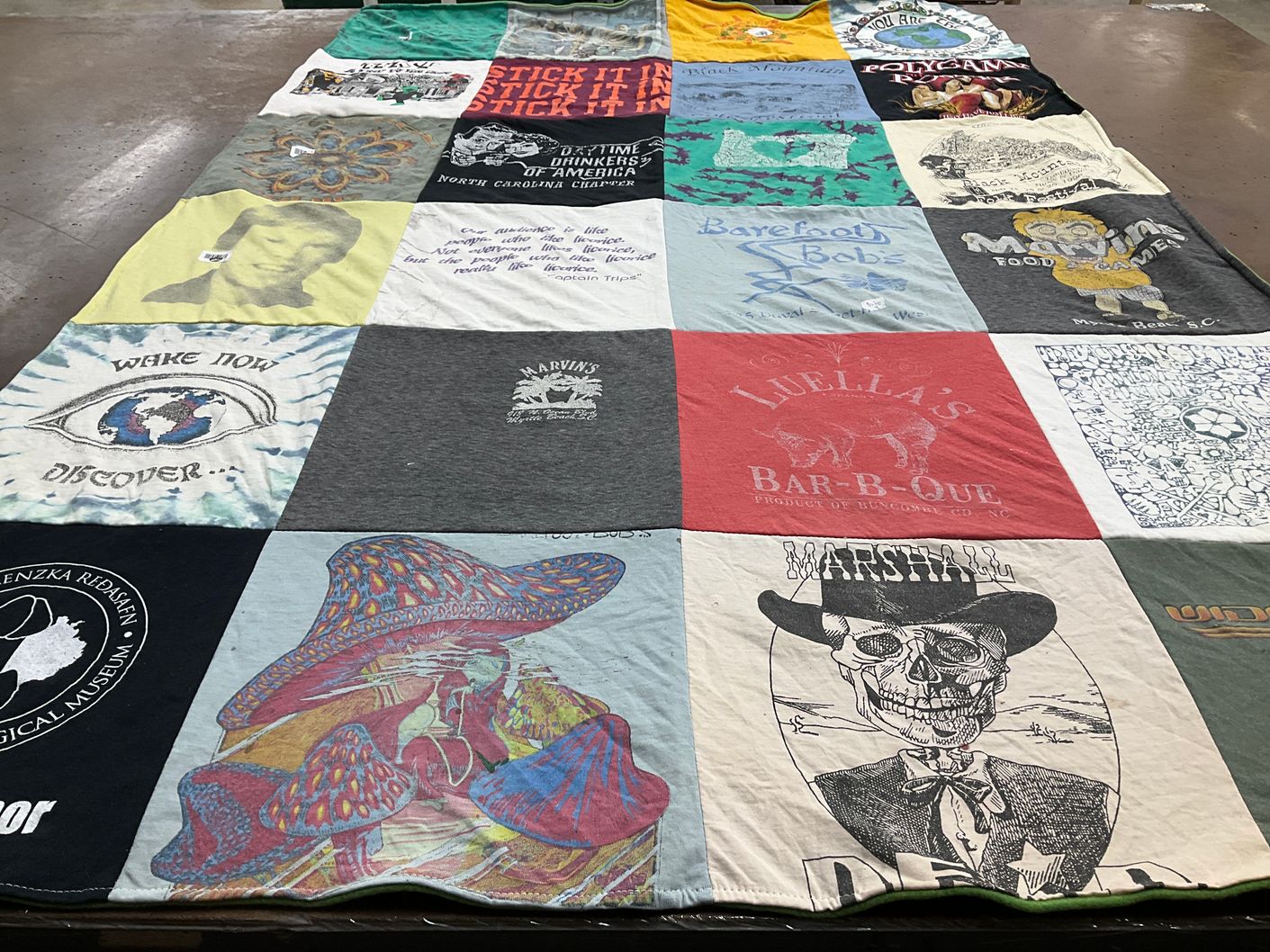 T-shirt quilt with food, cooking themes by Michael from NC