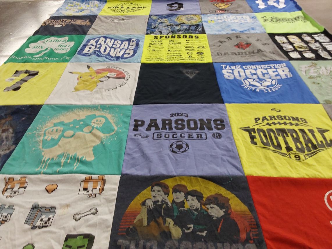 T-shirt quilt from parsons soccer, parsons football by Mary from KS