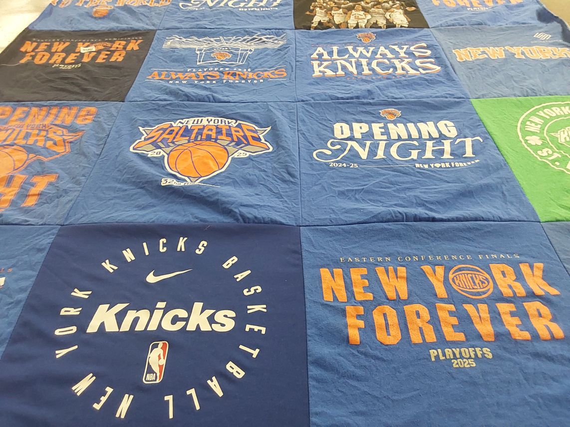 T-shirt quilt featuring new york knicks by Joshua from NY