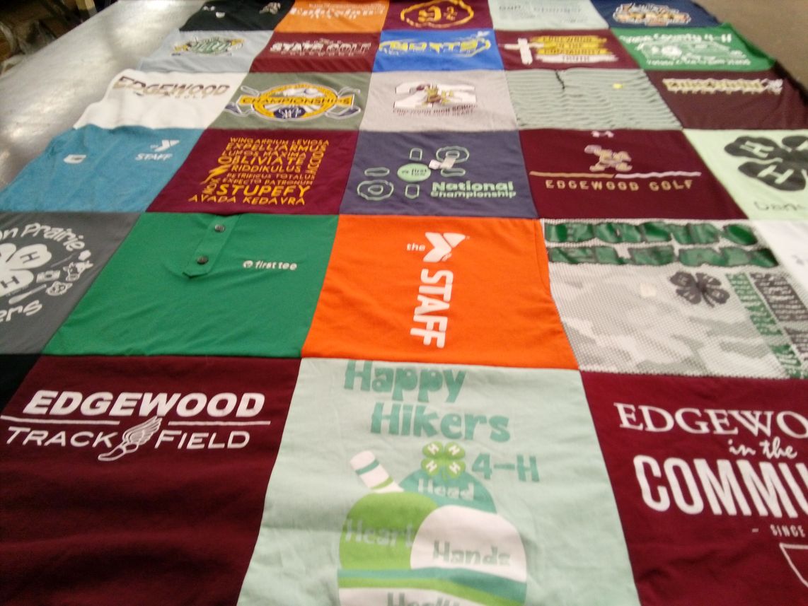 T-shirt quilt from edgewood high school by Misty from WI