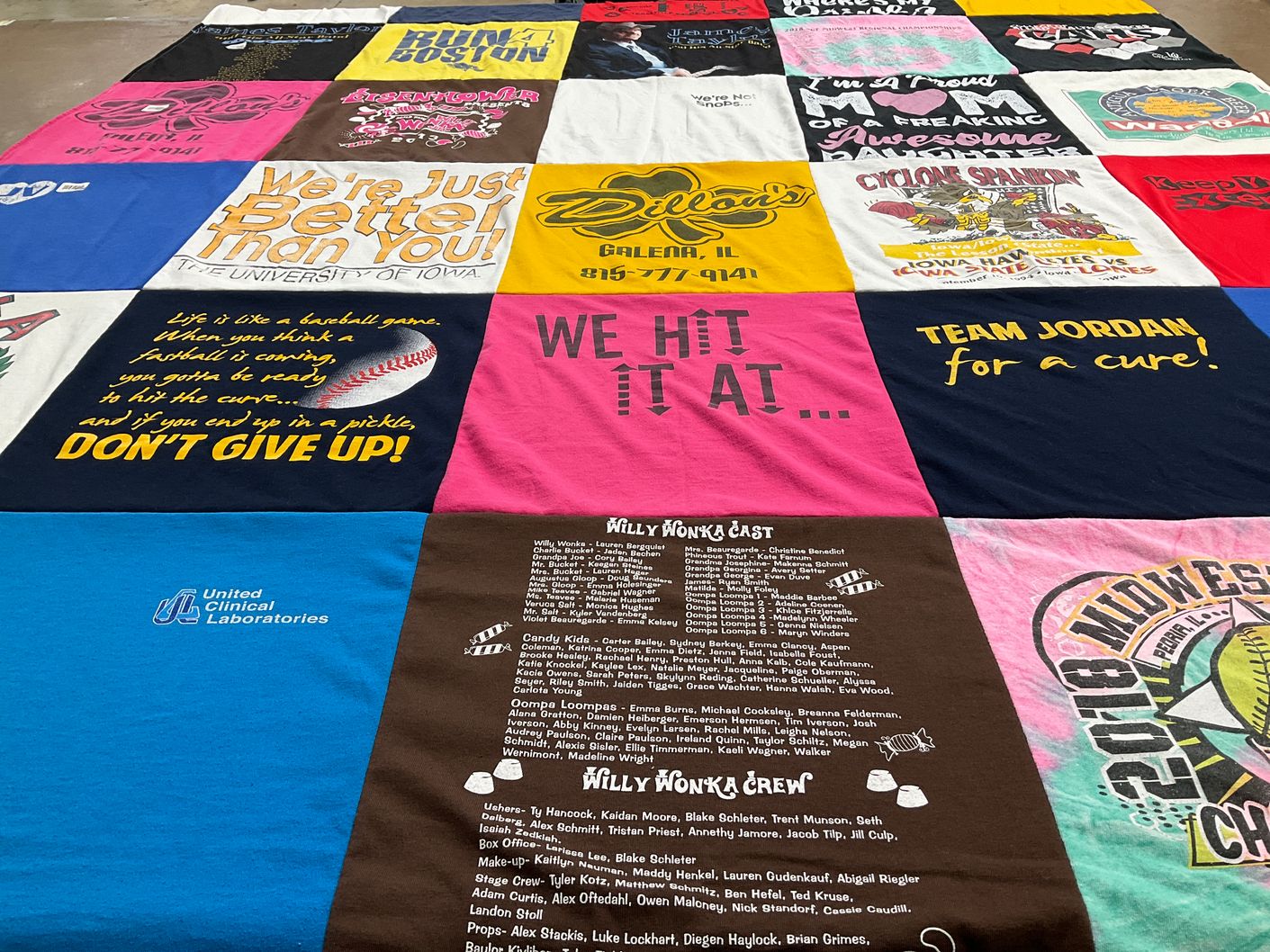 T-shirt quilt from university of iowa by Jennifer from IA