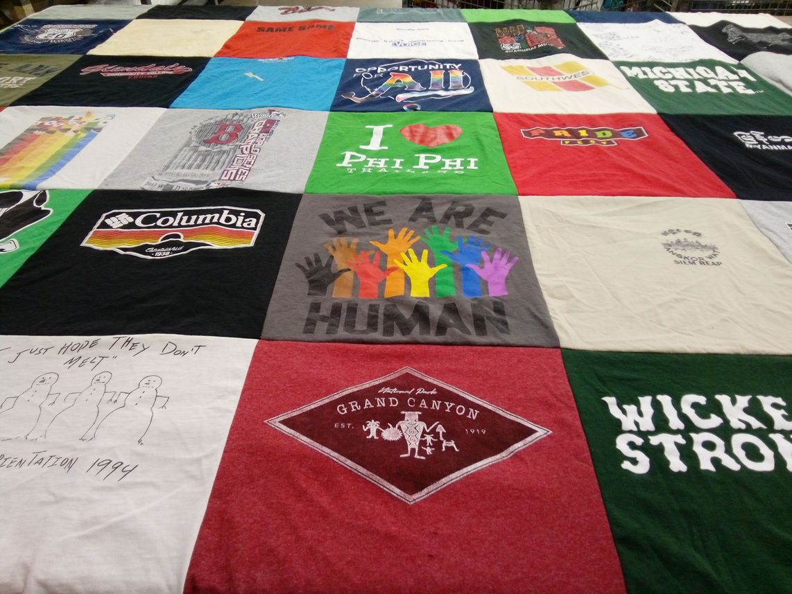 T-shirt quilt from columbia university, michigan state university by Jason from AZ