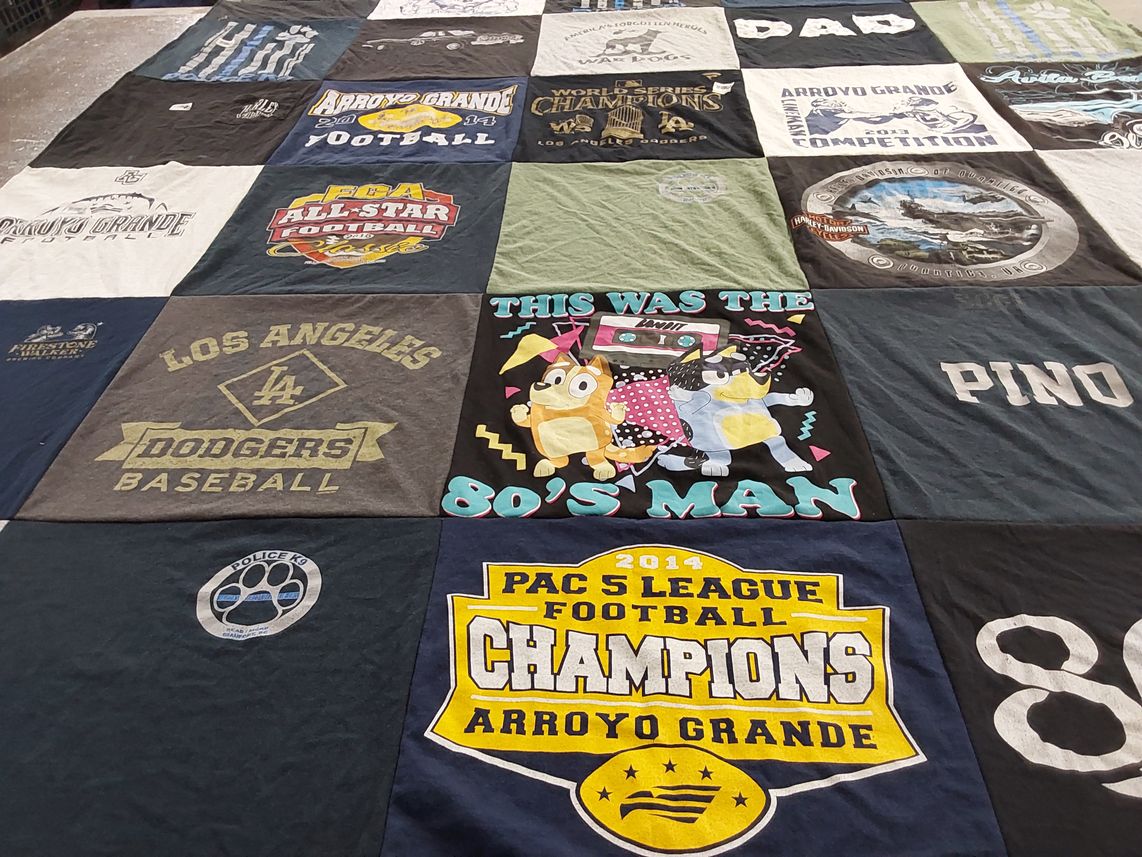 T-shirt quilt featuring los angeles dodgers by Lindsay from CA