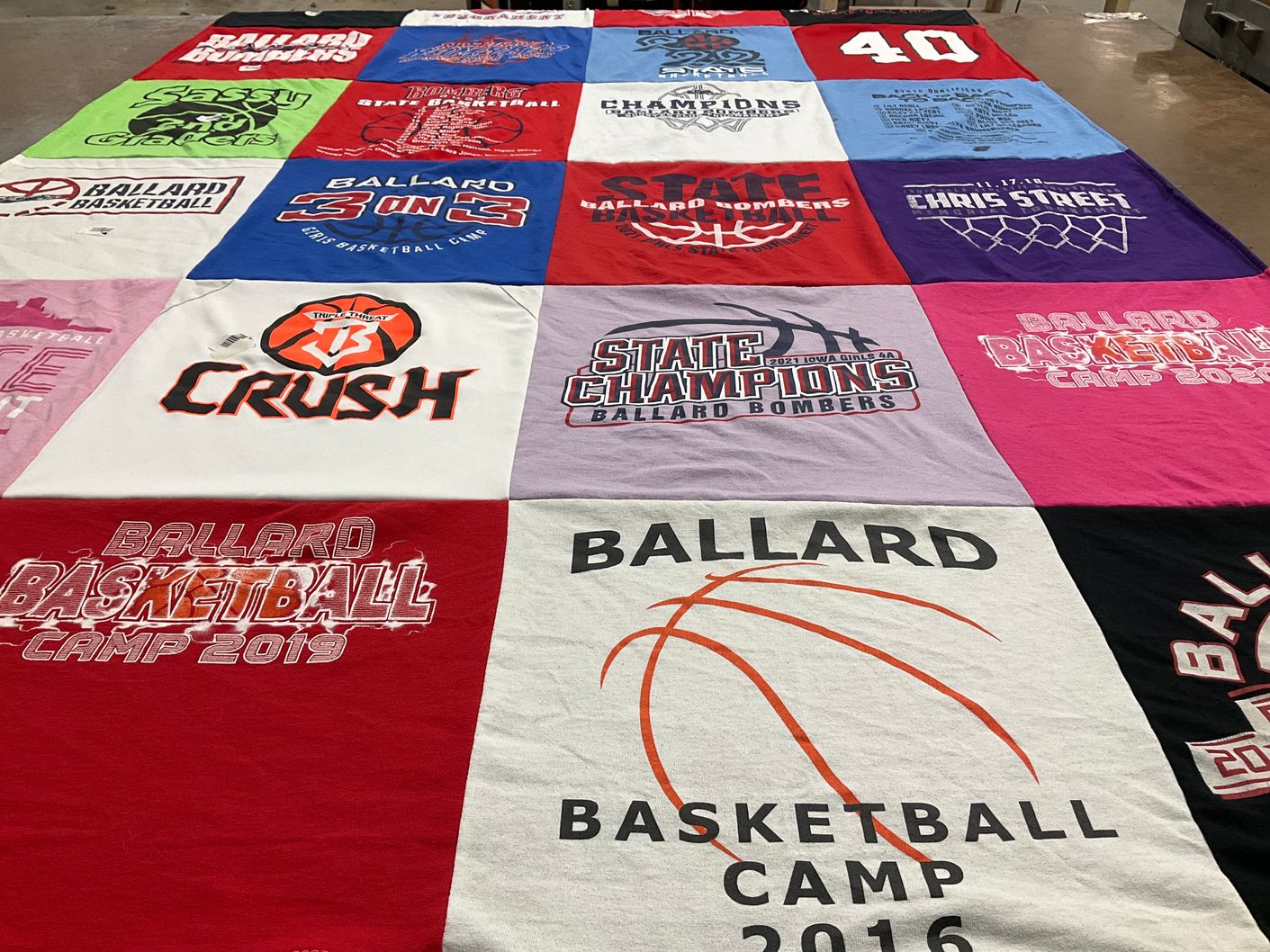 T-shirt quilt featuring ballard bombers by Barb from IA