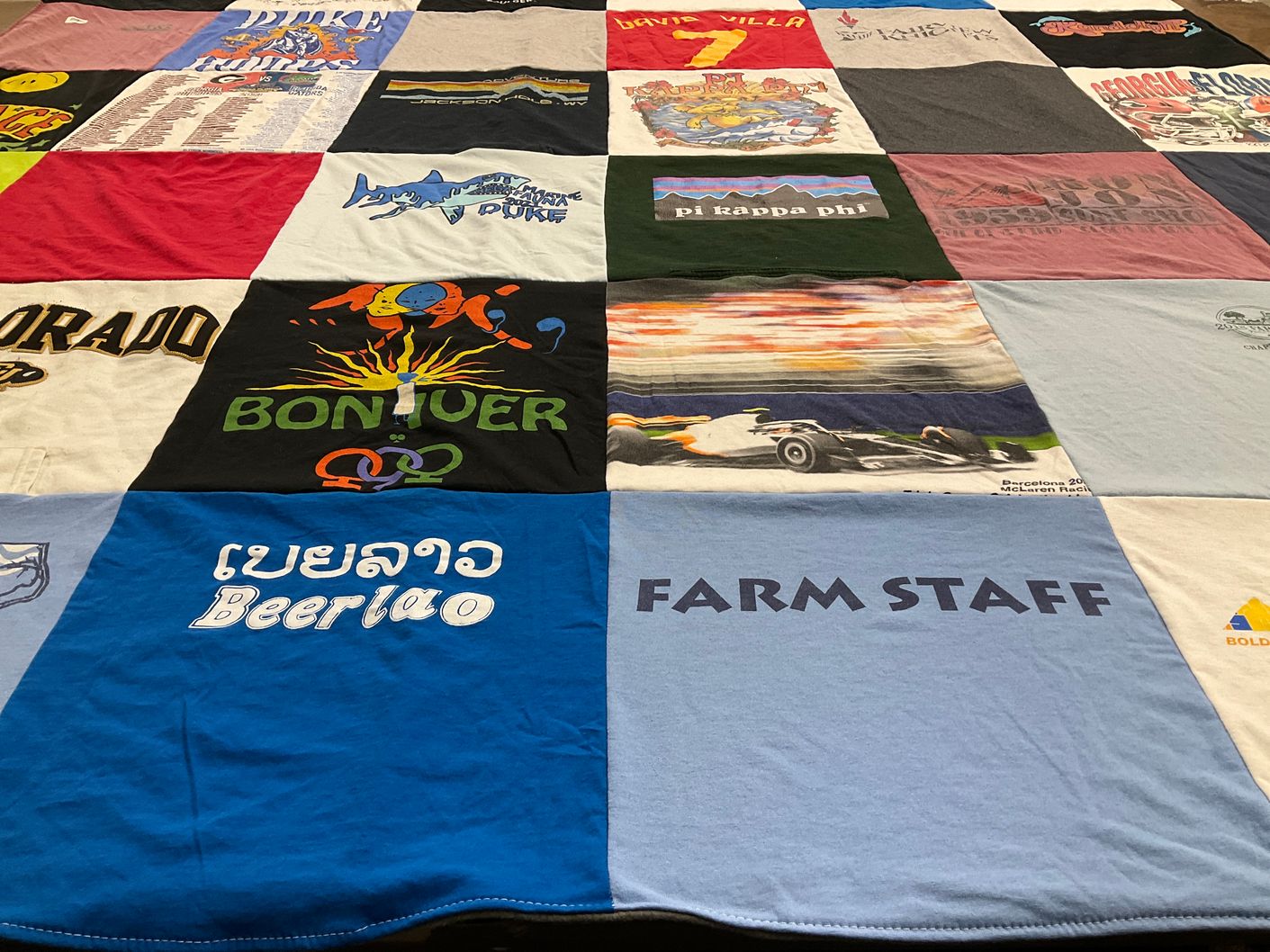 T-shirt quilt from university of colorado, duke university by Maria from CO