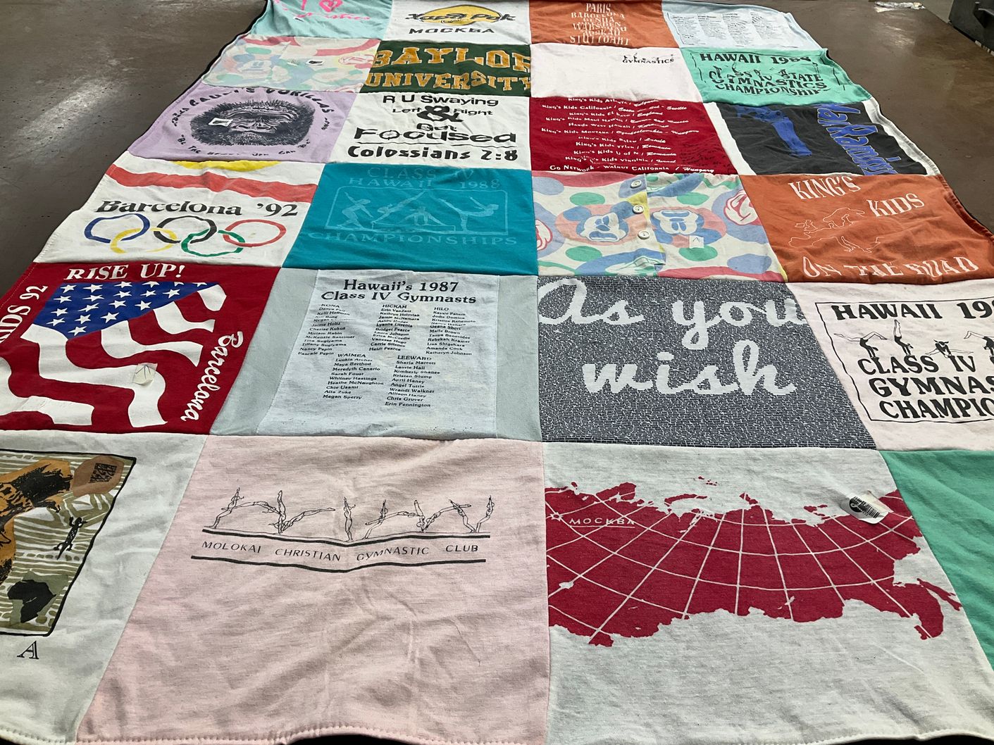 T-shirt quilt from baraton university by Katina from HI