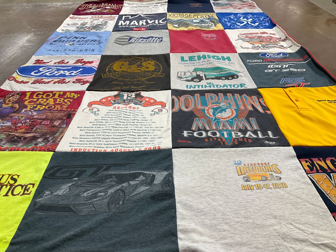 T-shirt quilt featuring miami dolphins by Deborah from PA