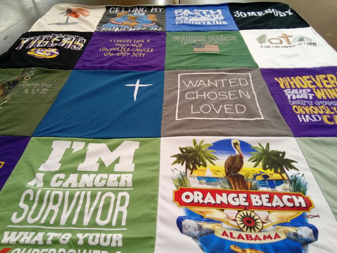 T-shirt quilt featuring louisiana state university tigers by Linda from MS