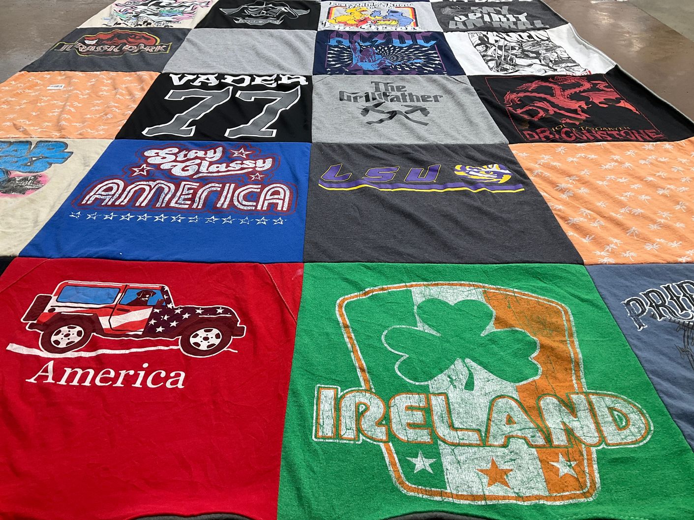 T-shirt quilt from louisiana state university by Jo from PA