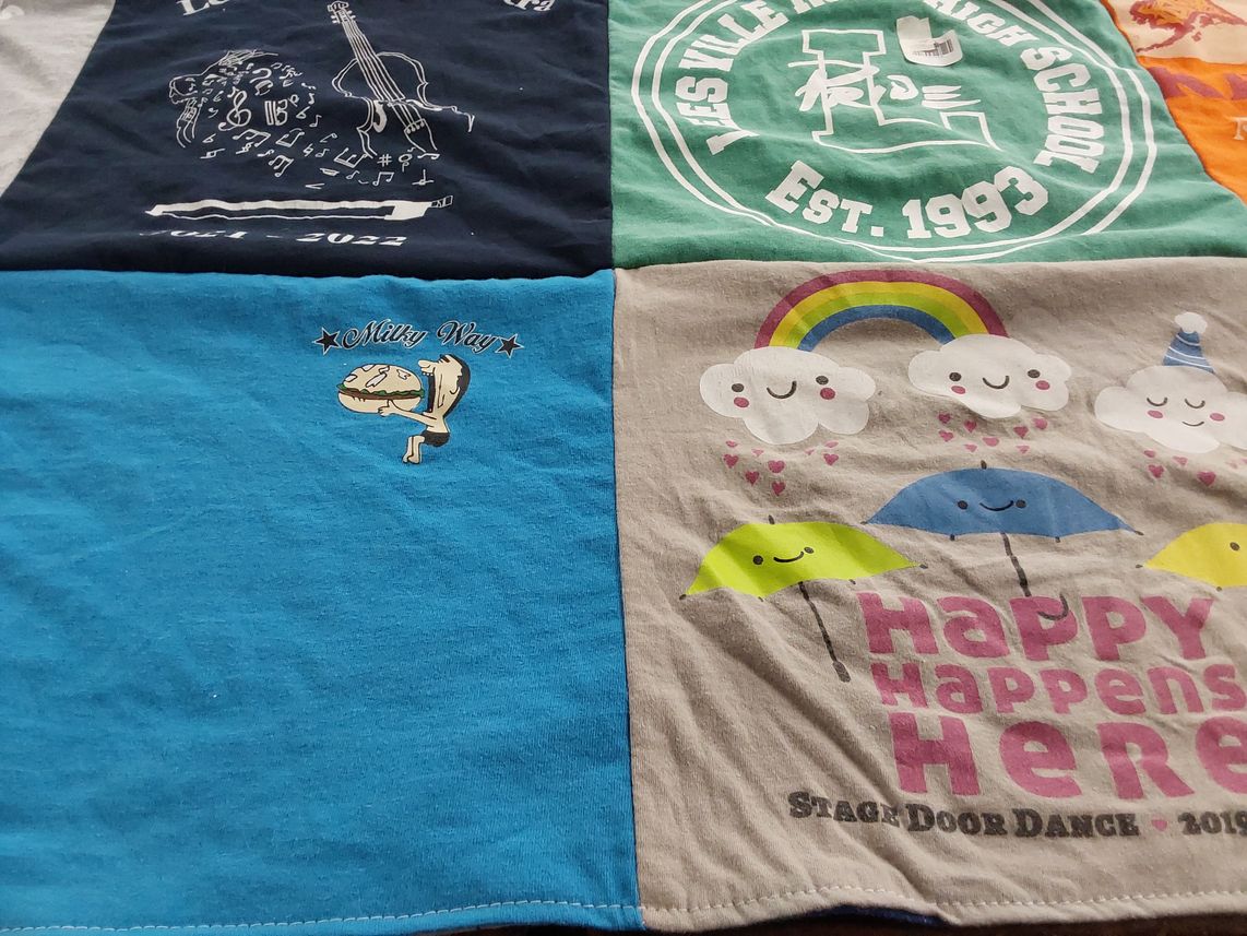 T-shirt quilt from leesville road high school by Avery from NC