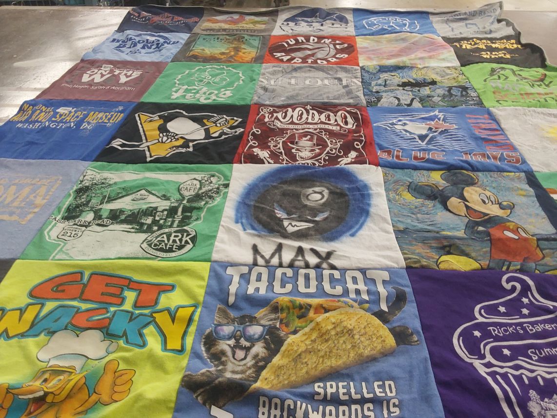 T-shirt quilt featuring toronto blue jays, pittsburgh penguins by Brad from AR