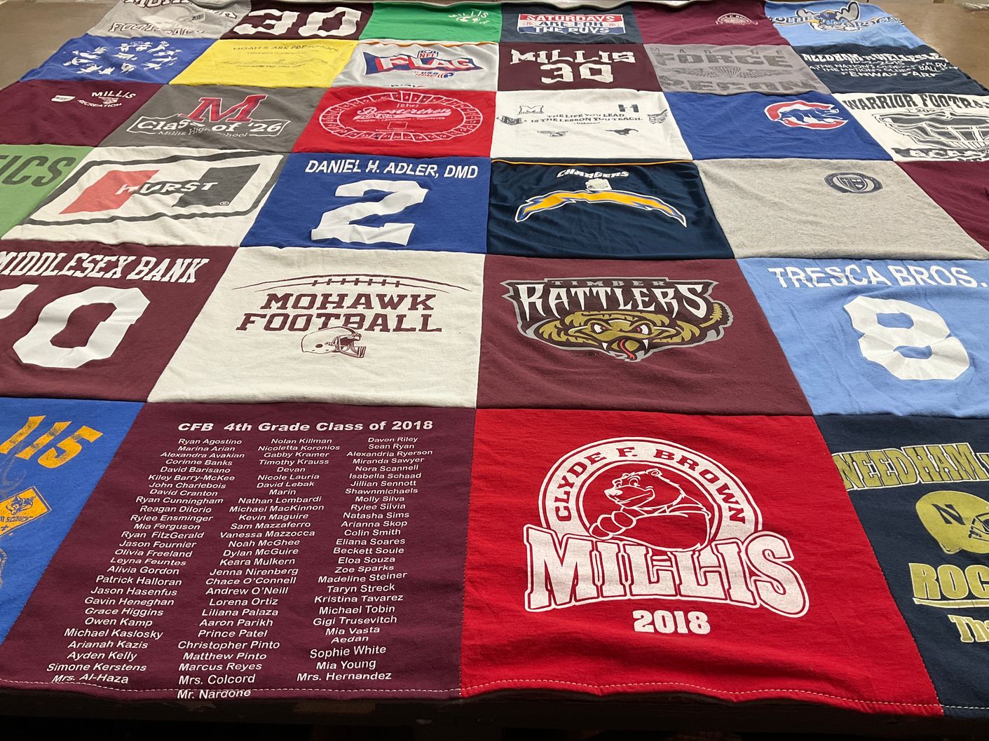 T-shirt quilt featuring mohawk football, timber rattlers by Dori from MA