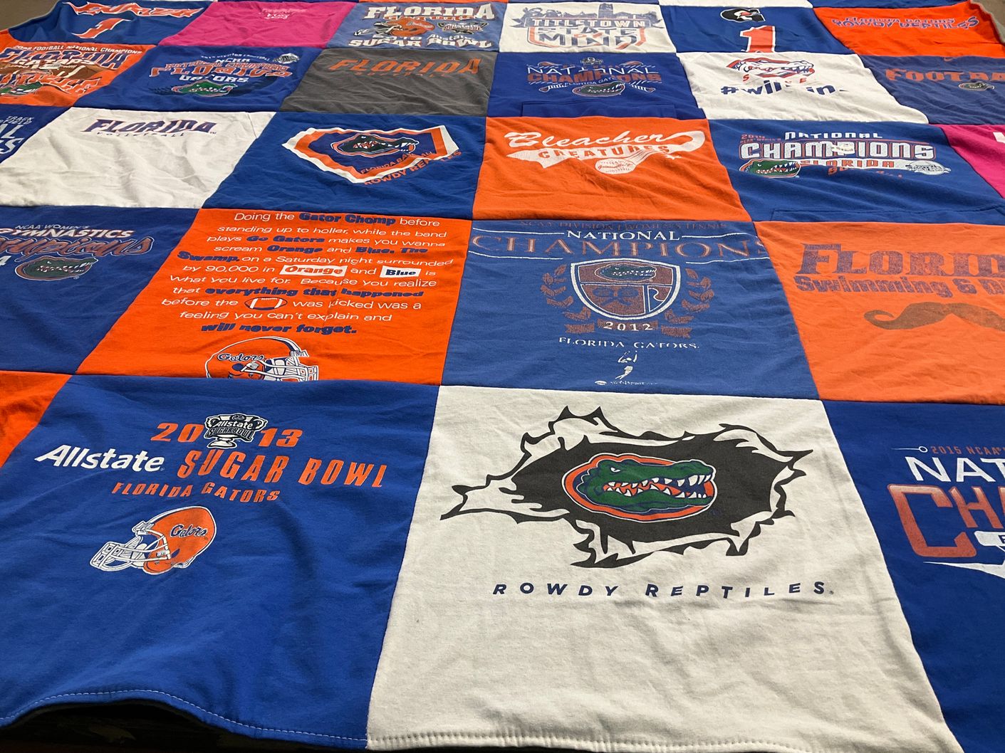 T-shirt quilt featuring florida gators by Rhonda from FL