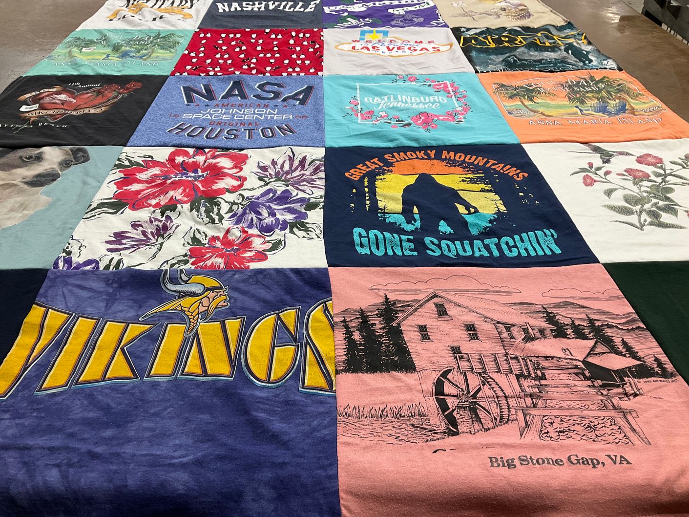 T-shirt quilt featuring vikings by Laura from IN