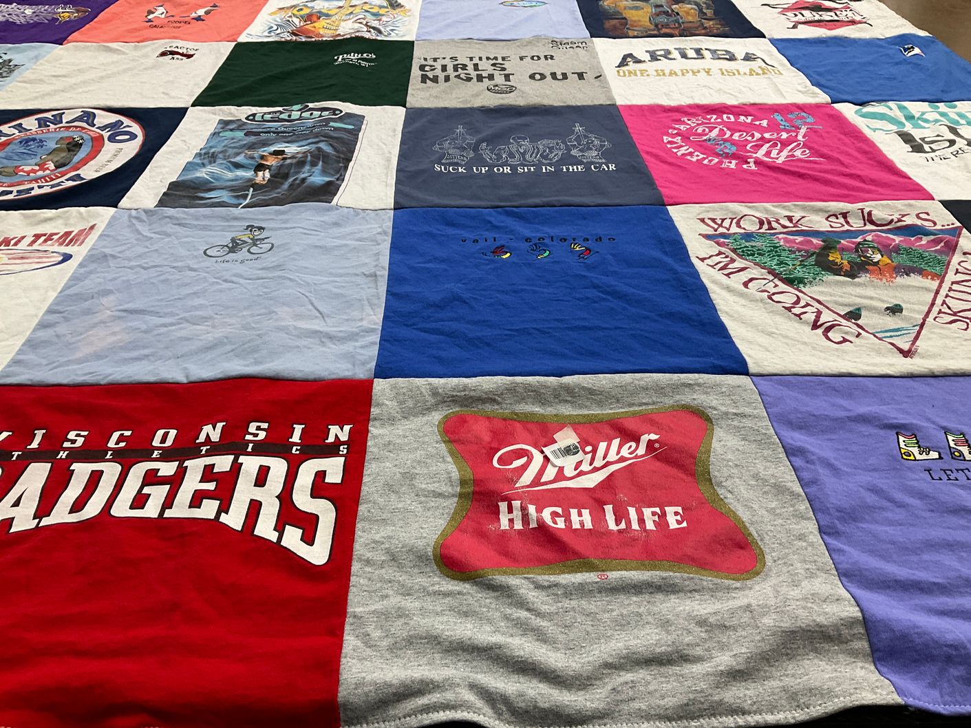 T-shirt quilt featuring wisconsin badgers by Patti from AZ