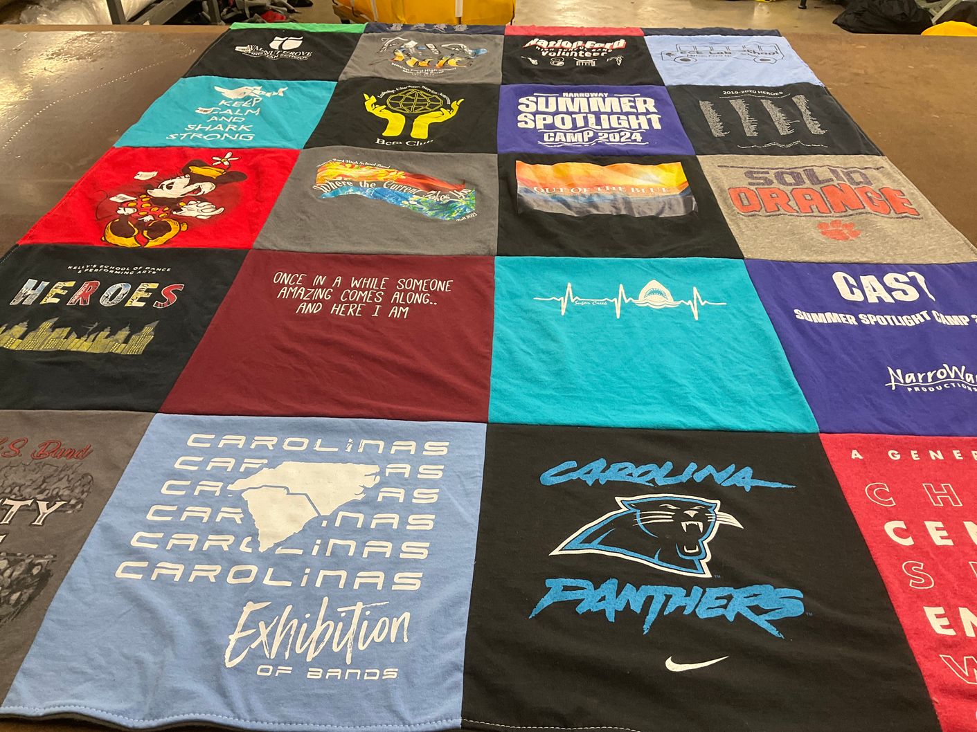 T-shirt quilt featuring carolina panthers by Gayle from NC
