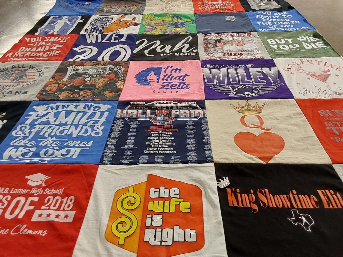 T-shirt quilt featuring wiley university by LaWanda from TX