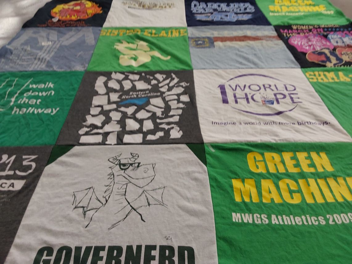 T-shirt quilt featuring maggie walker governor's school athletics by Elaine from VA