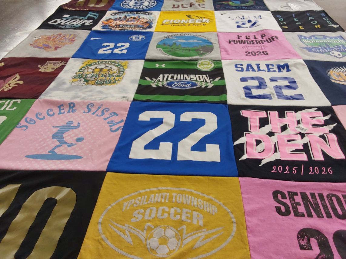 T-shirt quilt featuring ypsilanti township soccer by Deanna from MI