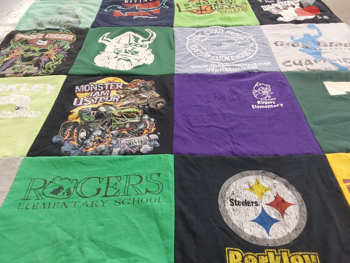 T-shirt quilt featuring pittsburgh steelers by Anita from MI