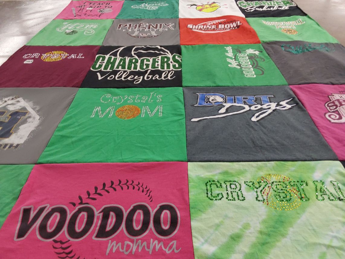 T-shirt quilt featuring chandler chargers volleyball team by Rachelle from KS