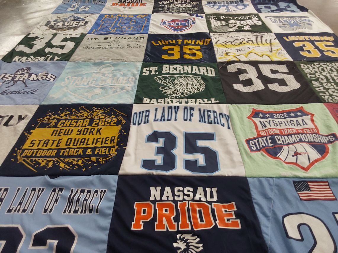 T-shirt quilt featuring st. bernard basketball, nassau pride by Kelly from FL
