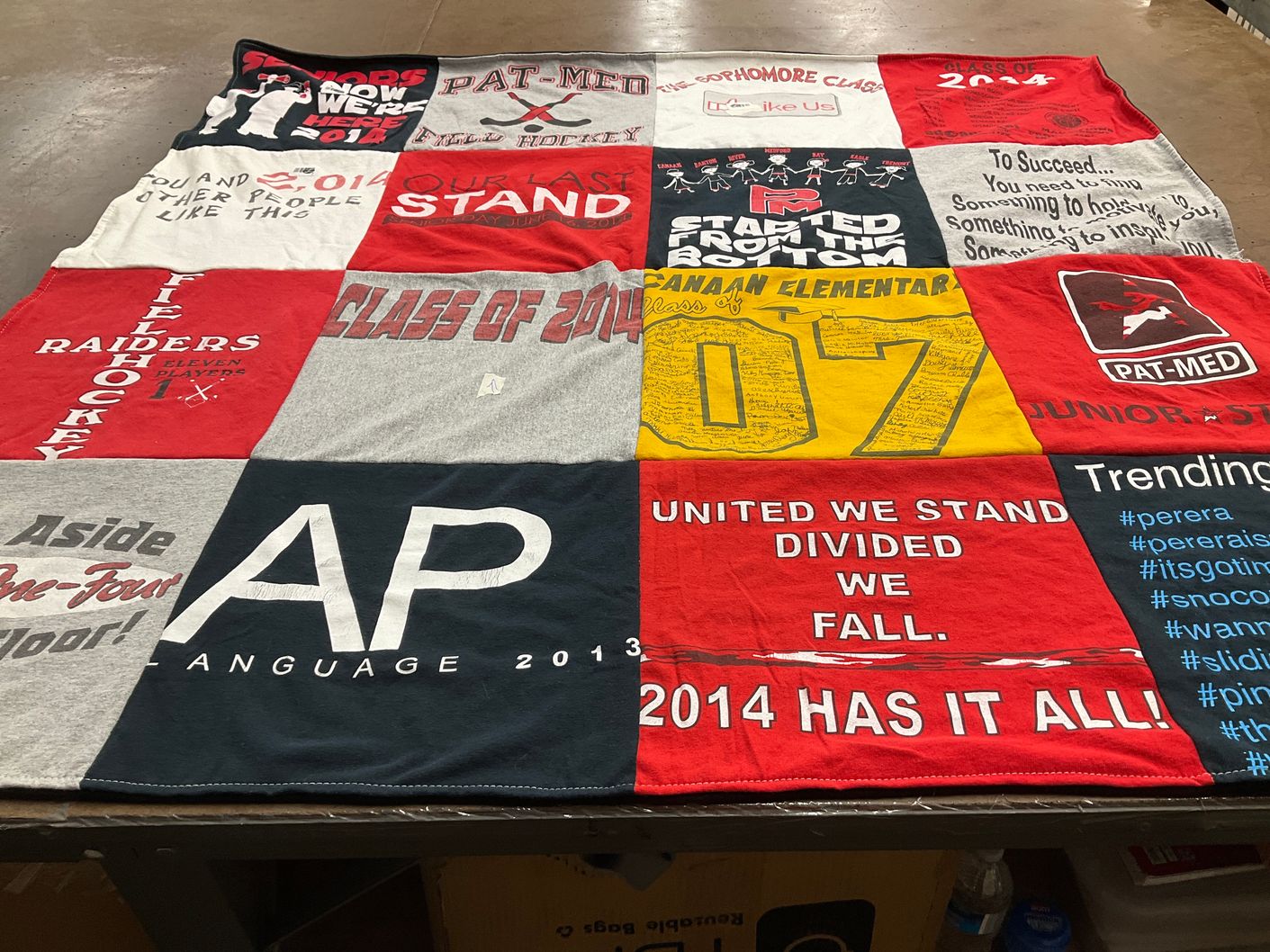 T-shirt quilt featuring raiders hockey by Bradley from IL