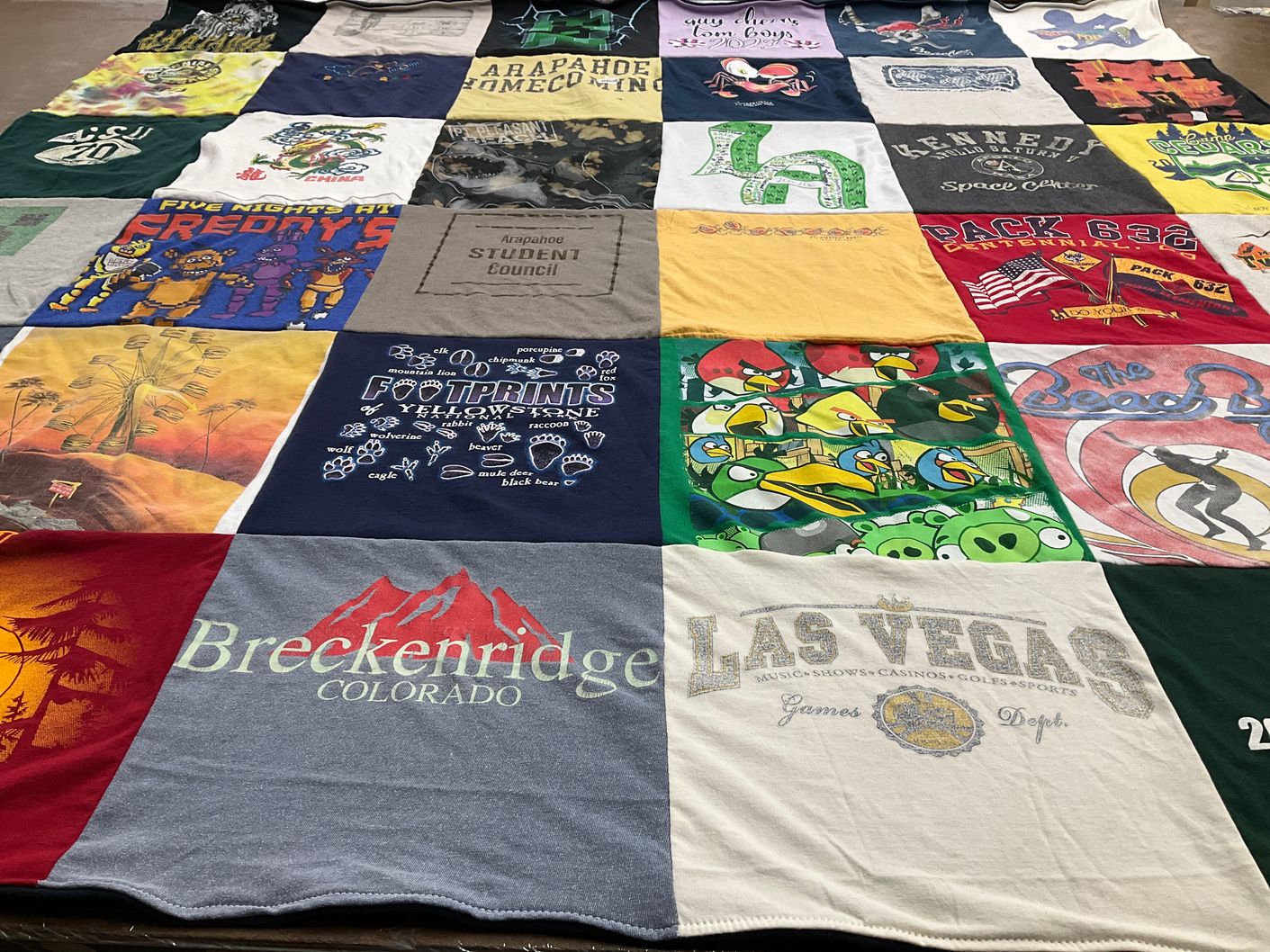 T-shirt quilt from arapahoe community college by Diane from TX