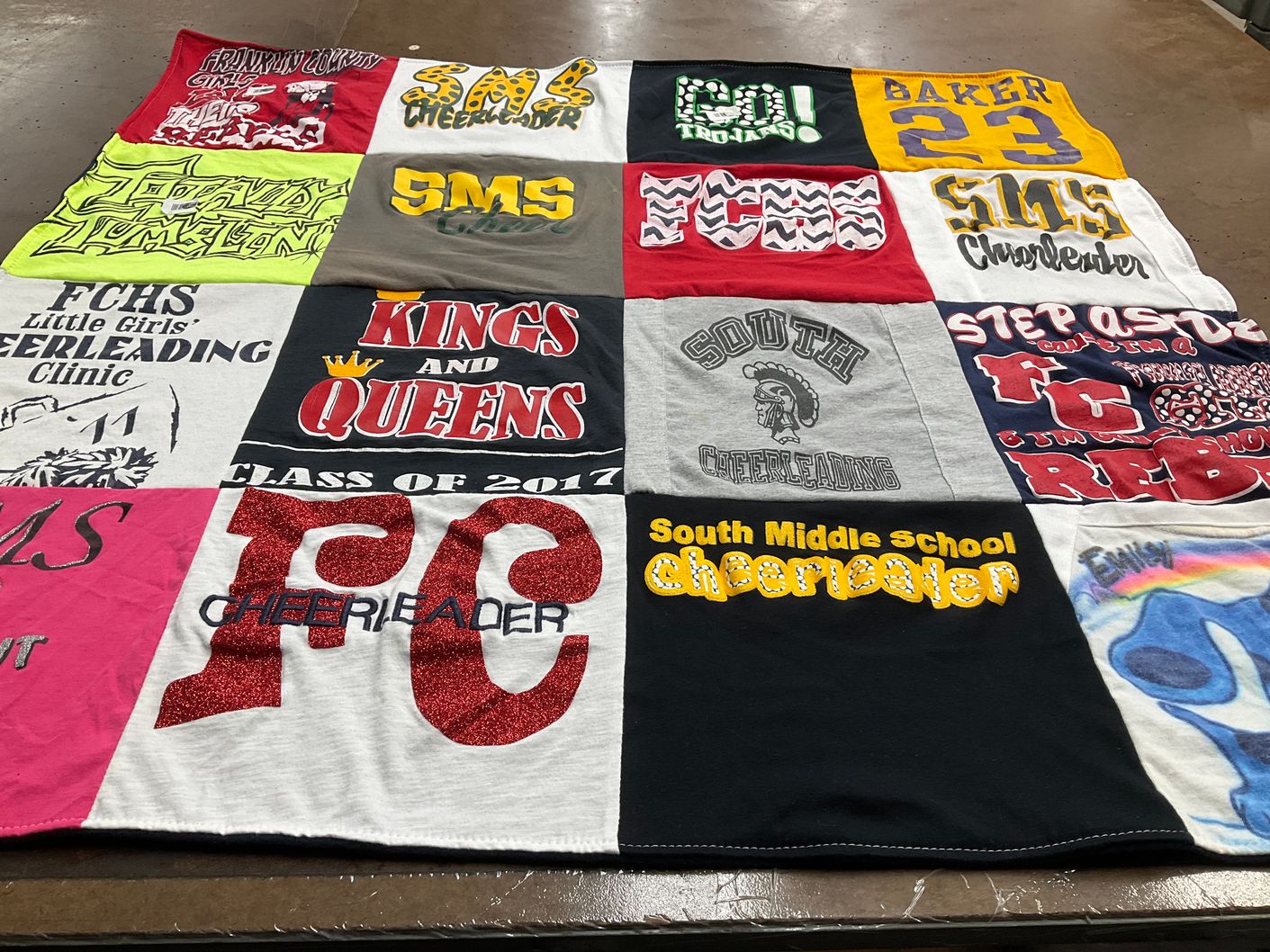 T-shirt quilt from south middle school, fchs by Joseph from TN