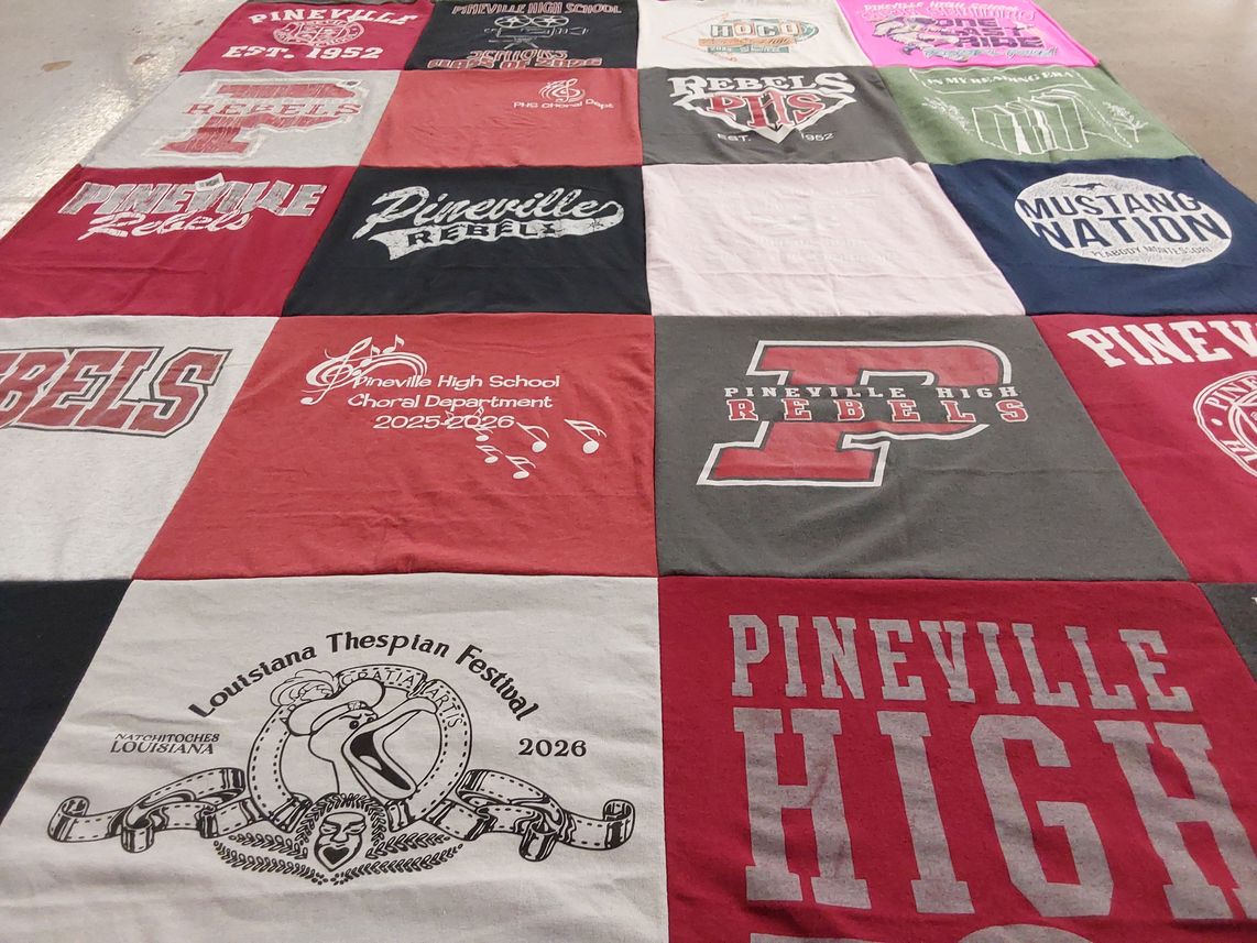 T-shirt quilt from pineville high school by Emily from LA