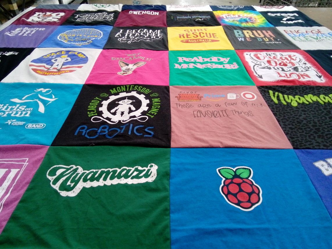 T-shirt quilt from peabody montessori magnet school by Emily from LA