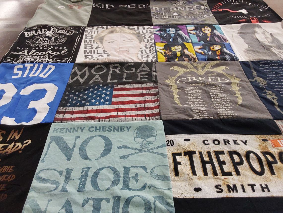T-shirt quilt with music, country themes by Allison from NJ
