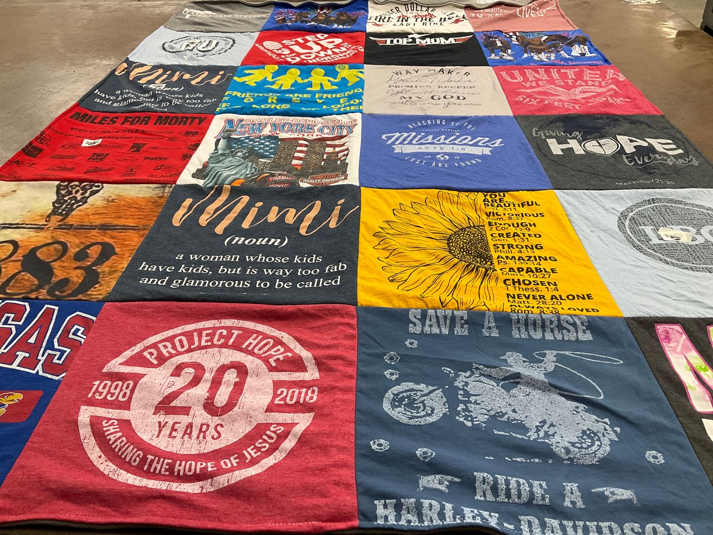 T-shirt quilt from university of kansas by Tracy from KS