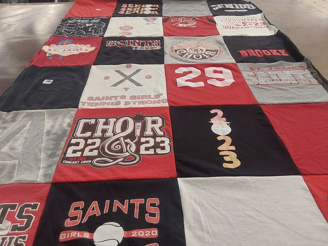 T-shirt quilt featuring st. james saints by Misty from MN